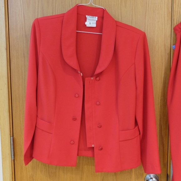 Zahara, Red Ankle Length Long Skirt Dress Suit with Rhinestone Cami - Picture 2 of 12